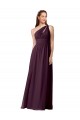 Chiffon One Shoulder A-Line Grape Bridesmaid Dress Derby