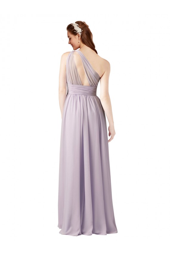 Chiffon One Shoulder A-Line Grape Bridesmaid Dress Derby