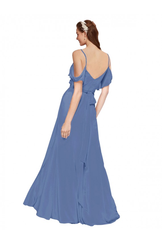 Soft Chiffon Sweetheart A-Line Windsor Blue Bridesmaid Dress Derby