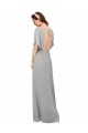 Chiffon V-Neck Open Back A-Line Royal Blue Bridesmaid Dress / Evening Gowns Derby