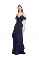 Chiffon V-Neck A-Line Dark Navy Formal Dresses / Bridesmaid Dresses Derby