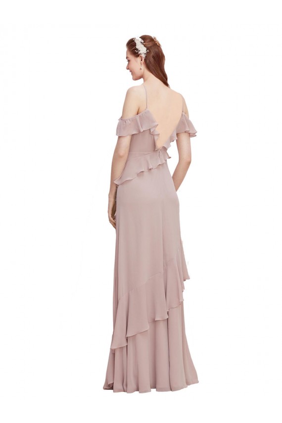 Chiffon V-Neck A-Line Dark Navy Formal Dresses / Bridesmaid Dresses Derby