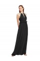 Soft Chiffon Halter Neck Keyhole Back Sheath Black Bridesmaid Dress Derby
