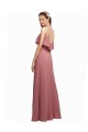 Chiffon Scoop Neck V-Back A-Line Dark Navy Bridesmaid Dress Derby