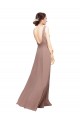 Chiffon V-Neck Low Back A-Line Royal Blue Bridesmaid Dress Derby
