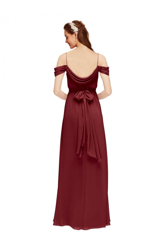Soft Chiffon Sweetheart Sheath Burgundy Formal Dress / Bridesmaid Dress Derby
