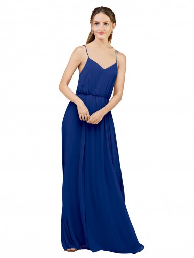 Chiffon Sweetheart A-Line Royal Blue Bridesmaid Dress / Evening Dress Derby