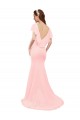 Soft Chiffon V-Neck V-Back Mermaid Pink Bridesmaid Dress Derby