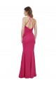Soft Chiffon High Neck Open Back A-Line Ruby Bridesmaid Dress Derby