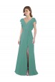 Soft Chiffon V-Neck V-Back A-Line Icelandic Silver Formal Dress / Bridesmaid Dress Derby