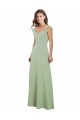 Soft Chiffon Sweetheart Low Back A-Line Smoke Green Bridesmaid Dress / Formal Dress Derby