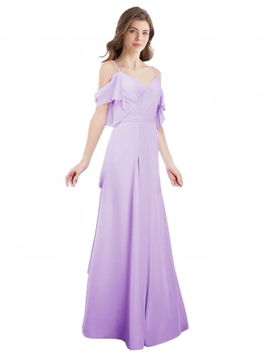 Soft Chiffon Sweetheart A-Line Lilac Formal Dress / Bridesmaid Dress Derby