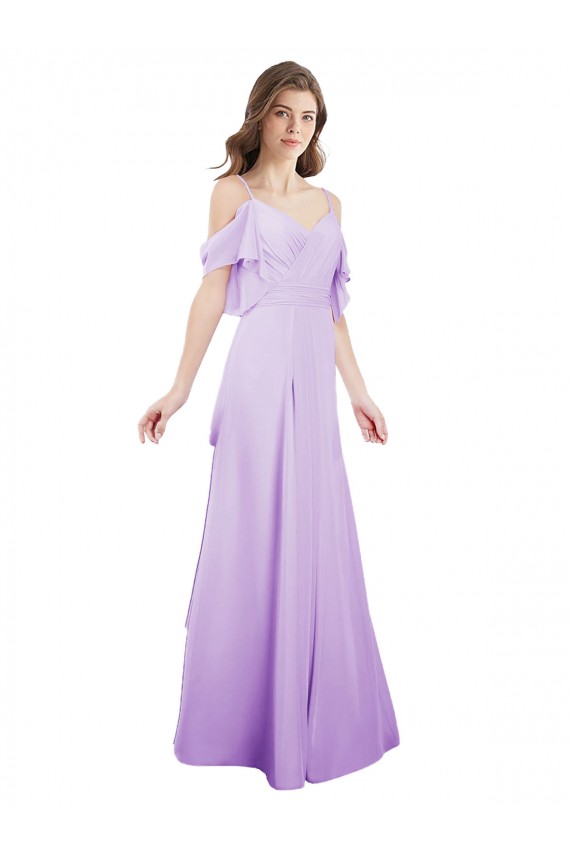Soft Chiffon Sweetheart A-Line Lilac Formal Dress / Bridesmaid Dress Derby