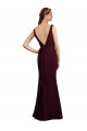Soft Chiffon V-Neck V-Back Mermaid Burgundy Gold Bridesmaid Dress Derby