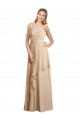Soft Chiffon Sweetheart Open Back A-Line Champagne Bridesmaid Dress Derby