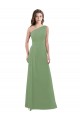 Soft Chiffon One Shoulder A-Line Seagrass Bridesmaid Dress Derby