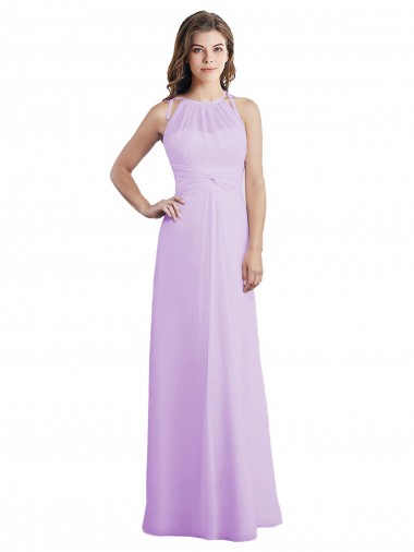 Soft Chiffon Sweetheart Keyhole Back A-Line Lilac Bridesmaid Dress / Formal Dress Derby