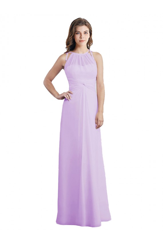 Soft Chiffon Sweetheart Keyhole Back A-Line Lilac Bridesmaid Dress / Formal Dress Derby