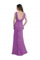 Soft Chiffon V-Neck Low Back A-Line Dahlia Bridesmaid Dress Derby