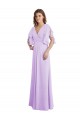Soft Chiffon V-Neck V-Back A-Line Lilac Bridesmaid Dress Derby