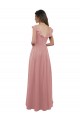 Soft Chiffon V-Neck V-Back A-Line Dusty Pink Bridesmaid Dress Derby