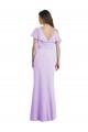Soft Chiffon V-Neck V-Back A-Line Lilac Bridesmaid Dresses Derby