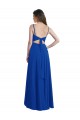 Soft Chiffon Spaghetti Straps Open Back A-Line Royal Blue High Low Bridesmaid Dress Derby