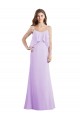 Chiffon Scoop Neck Low Back A-Line Lilac Bridesmaid Dress / Evening Dress Derby