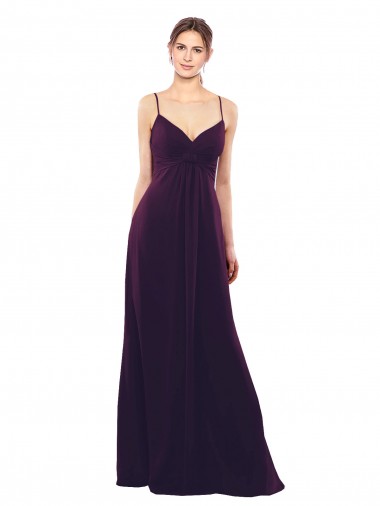 Soft Chiffon Sweetheart Open Back A-Line Grape Formal Dress / Bridesmaid Dress Derby