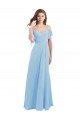 Soft Chiffon Sweetheart Low Back A-Line Light Sky Blue Bridesmaid Dress Derby