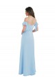Soft Chiffon Sweetheart Low Back A-Line Light Sky Blue Bridesmaid Dress Derby