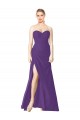 Soft Chiffon Strapless Low Back A-Line Plum Purple Bridesmaid Dress Derby