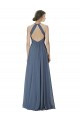 Soft Chiffon Halter Neck Open Back A-Line Silver Stone Formal Dress / Bridesmaid Dress Derby