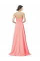 Soft Chiffon Strapless A-Line Peach Bridesmaid Dress Derby