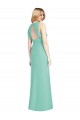 Soft Chiffon Jewel Neck Open Back Mermaid Jade Bridesmaid Dress Derby
