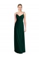 Soft Chiffon V-Neck Low Back A-Line Ever Green Bridesmaid Dress Derby