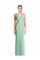 Soft Chiffon V-Neck Tie Back Trumpet Mint Green Bridesmaid Dress Derby