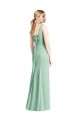Soft Chiffon V-Neck Tie Back Trumpet Mint Green Bridesmaid Dress Derby