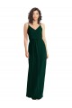 Soft Chiffon V-Neck Low Back A-Line Ever Green Semi Formal Evening Dress / Bridesmaid Dress Derby