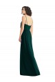 Soft Chiffon V-Neck Low Back A-Line Ever Green Semi Formal Evening Dress / Bridesmaid Dress Derby