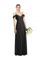 Soft Chiffon Spaghetti Straps A-Line Black Semi Formal Evening Dress / Bridesmaid Dress Derby