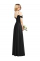 Soft Chiffon Spaghetti Straps A-Line Black Semi Formal Evening Dress / Bridesmaid Dress Derby