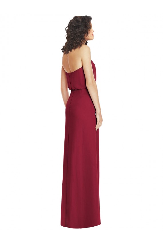 Soft Chiffon Strapless Low Back A-Line Lilac Formal Dress / Bridesmaid Dress Derby