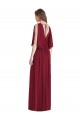 Soft Chiffon V-Neck Tie Back Trumpet Dark Navy Semi Formal Evening Dress / Bridesmaid Dress Derby