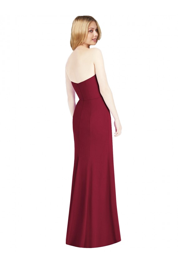 Soft Chiffon Strapless Trumpet Desert Rose Bridesmaid Dress Derby