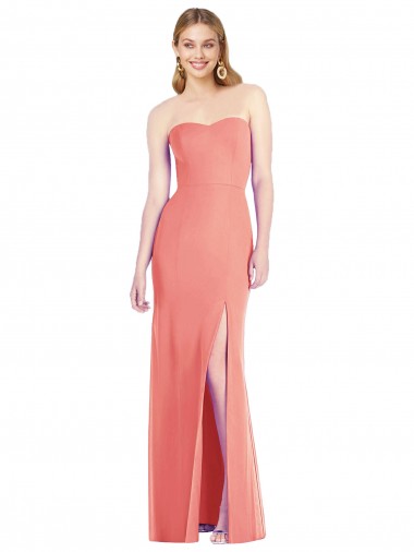 Soft Chiffon Strapless Trumpet Desert Rose Bridesmaid Dress Derby