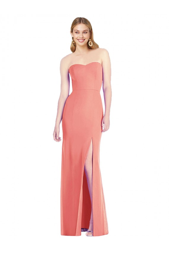 Soft Chiffon Strapless Trumpet Desert Rose Bridesmaid Dress Derby