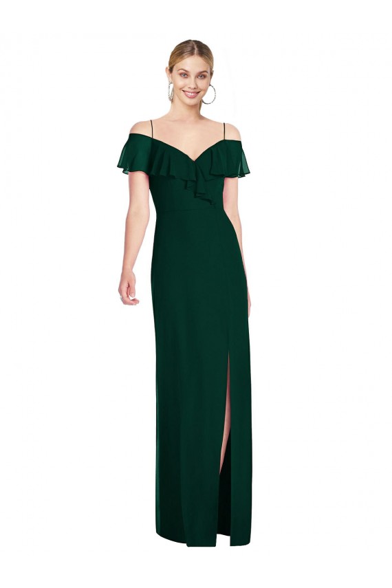 Soft Chiffon Sweetheart Trumpet Ever Green Semi Formal Evening Dress / Bridesmaid Dress Derby