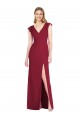 Soft Chiffon V-Neck Tie Back Mermaid Burgundy Bridesmaid Dress Derby