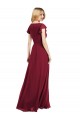 Lxue Chiffon V-Neck A-Line Royal Blue Bridesmaid Dress Derby